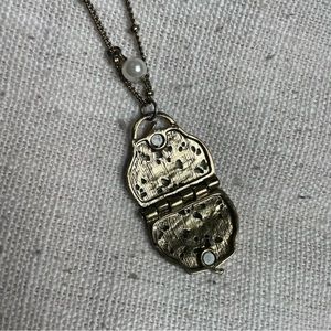 Lucky Brand locket necklace with a pearl